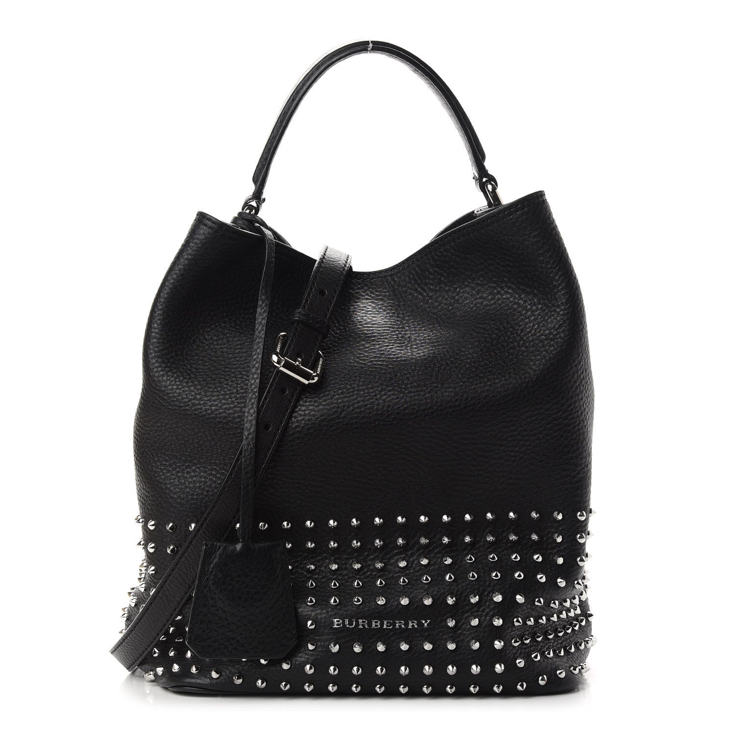 Burberry Calfskin Studded Medium Susanna Hobo Black 1 of 8
