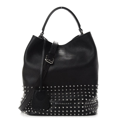 Burberry Calfskin Studded Medium Susanna Hobo Black 1 of 8