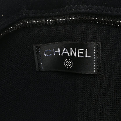 Chanel Terry Cotton CC Beach Tote Set Black 7 of 11