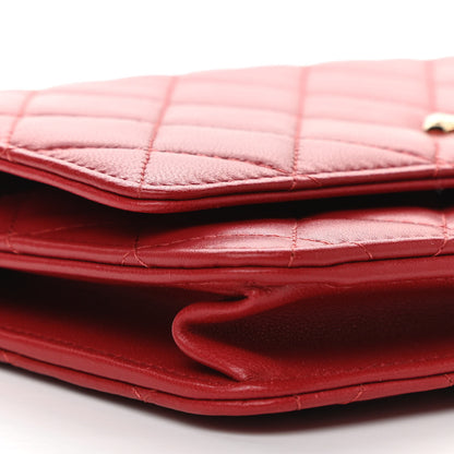 Chanel Lambskin Quilted Trendy CC Wallet On Chain WOC Red 10 of 12