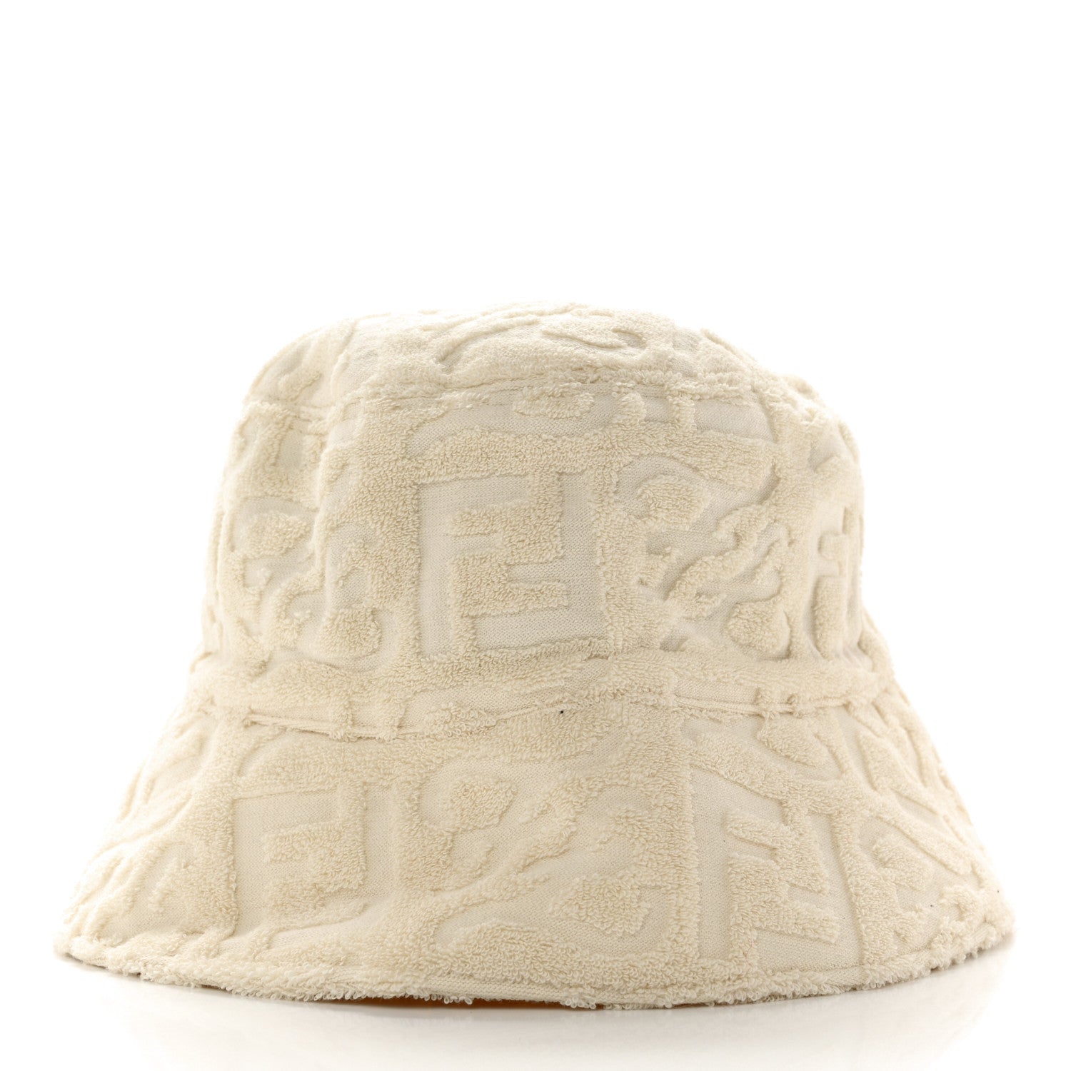 Fendi Terrycloth Karligraphy Embroidered Bucket Hat M White 4 of 8