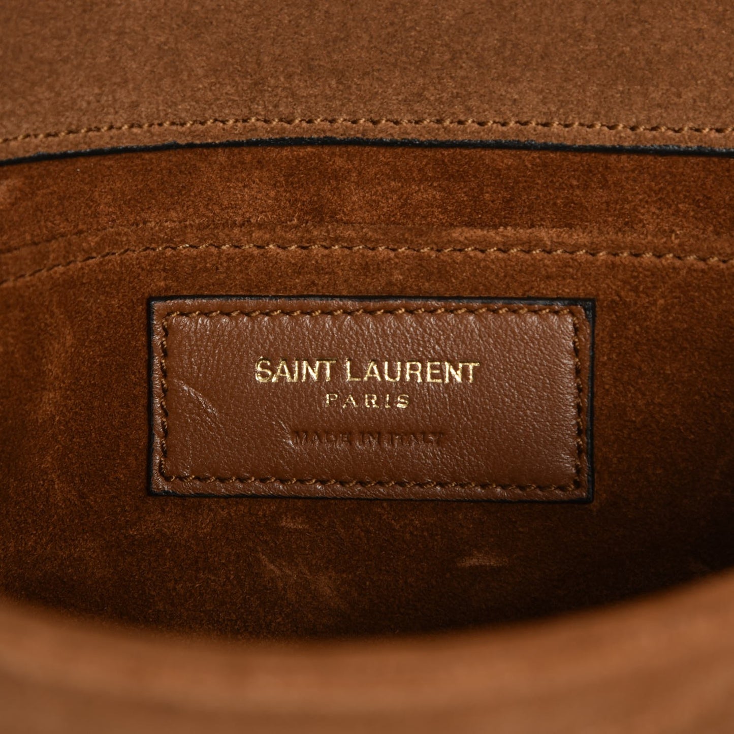 Suede Y Studs Satchel Light Ochre