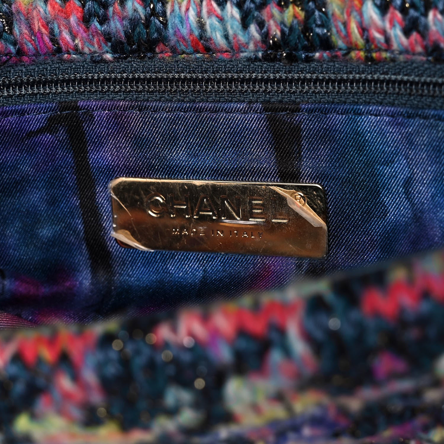 Chanel Tweed Quilted Medium Chanel 19 Flap Dark Multicolor 6 of 11