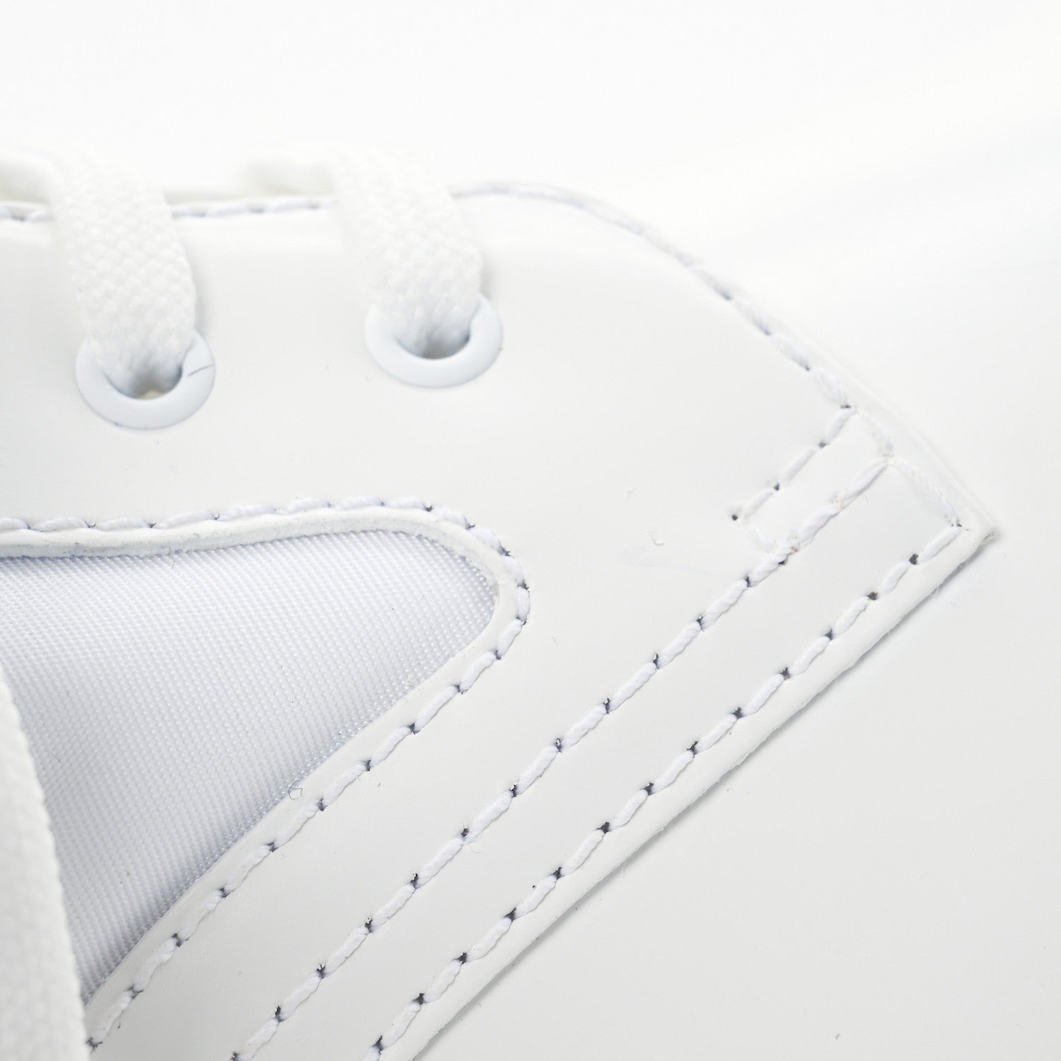 Prada Spazzolato Rois Nylon Shearling Metal Triangle Logo Monolith Pouch Pocket 55mm Boots 35.5 White 11 of 12