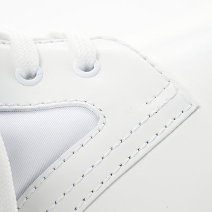 Prada Spazzolato Rois Nylon Shearling Metal Triangle Logo Monolith Pouch Pocket 55mm Boots 35.5 White 11 of 12