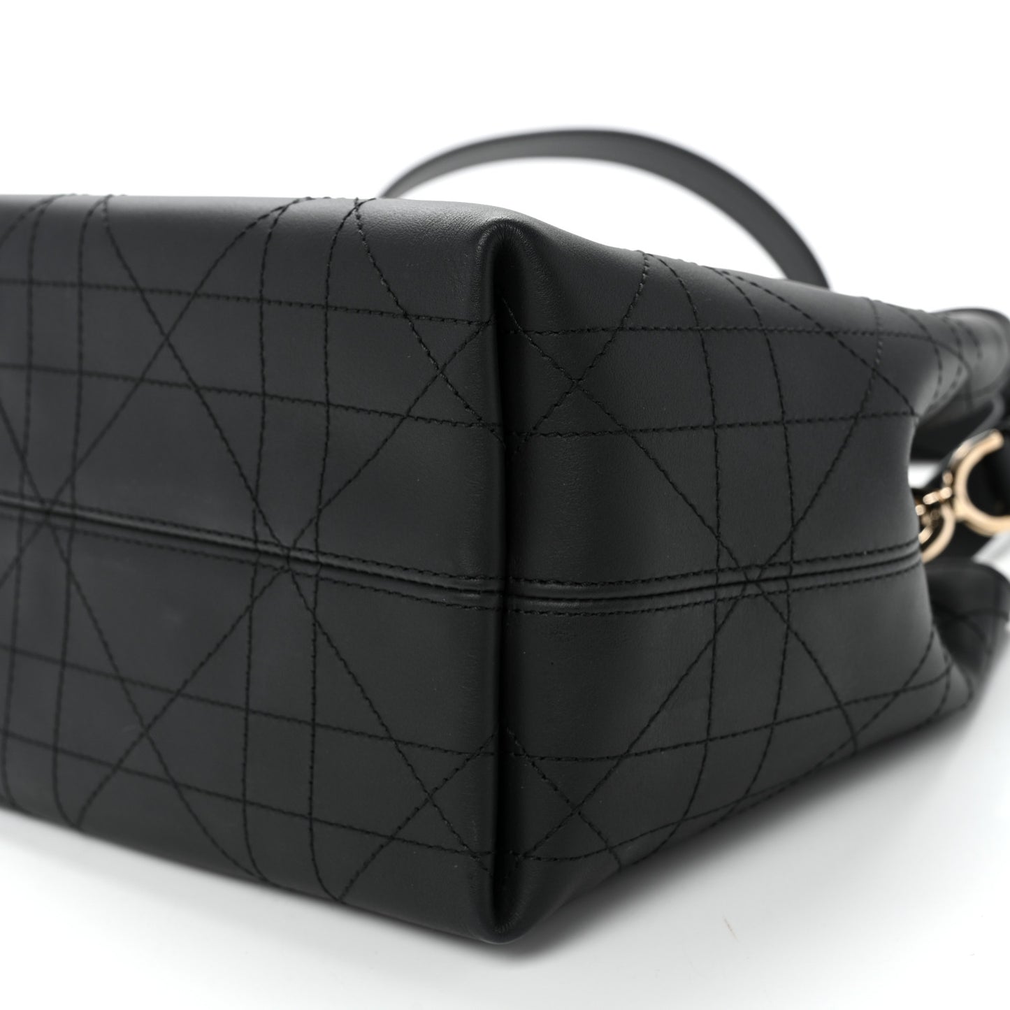 Smooth Calfskin Vintage Flat Macrocannage Small Toujours Vertical Tote Black