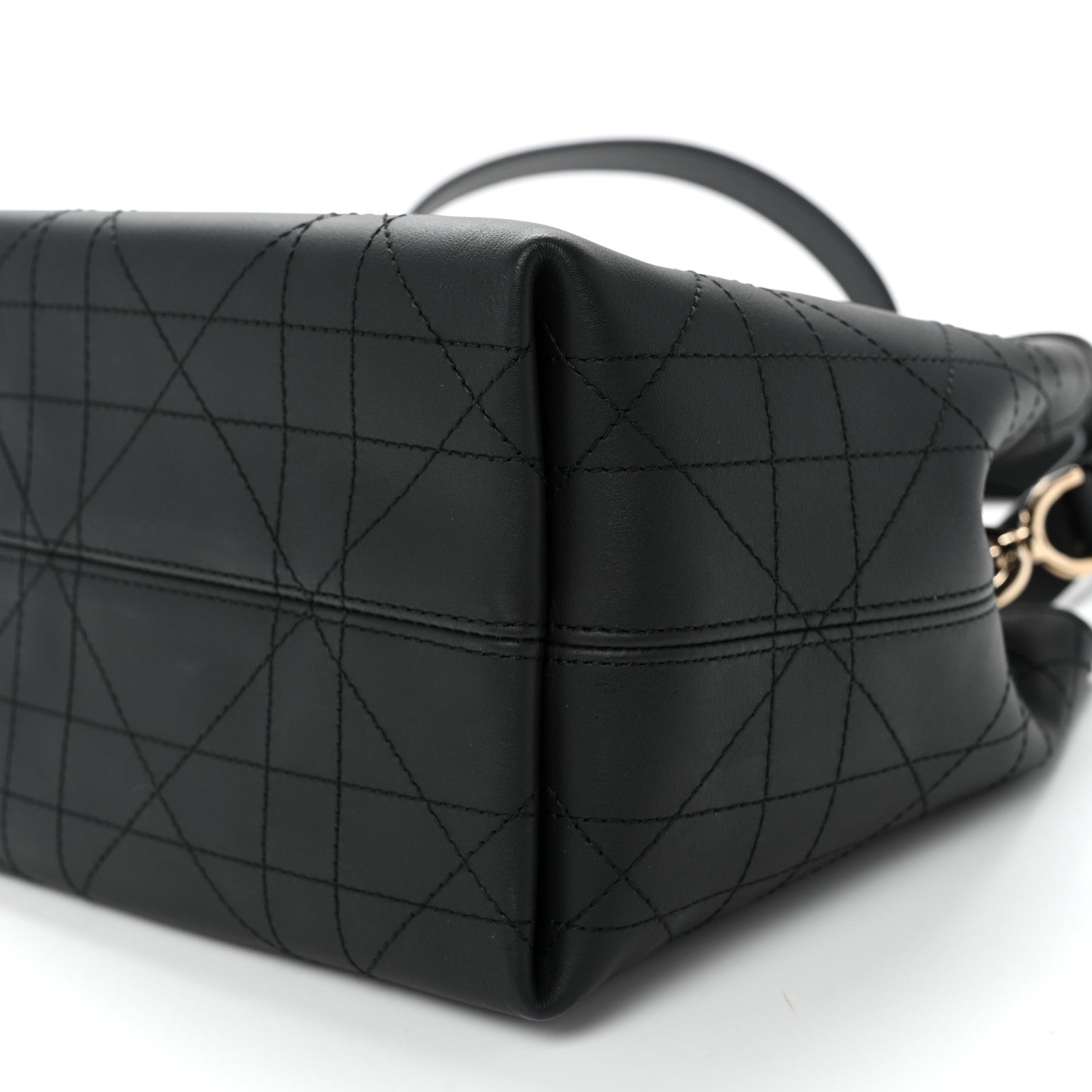Christian Dior Smooth Calfskin Vintage Flat Macrocannage Small Toujours Vertical Tote Black 9 of 9