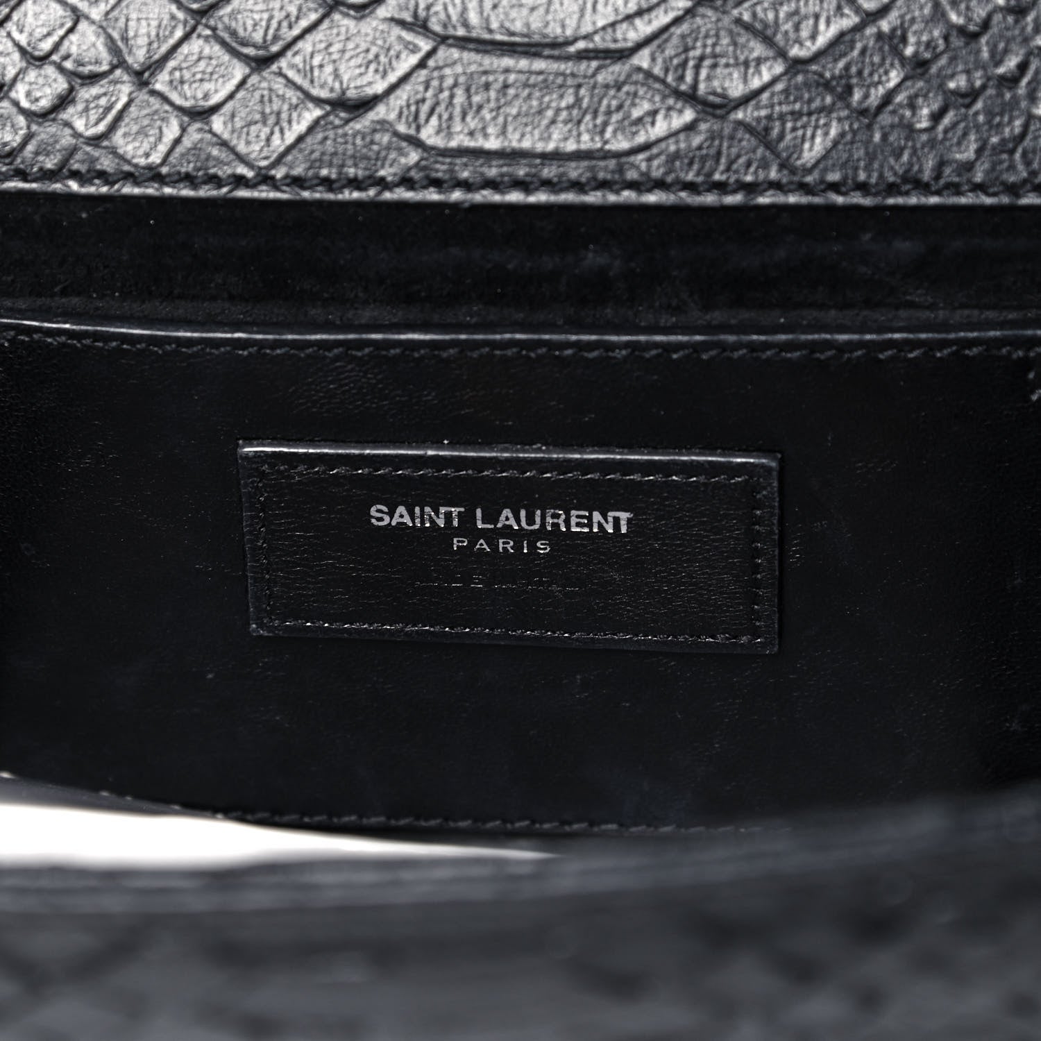 Saint Laurent Snakeskin Medium Classic Monogram Kate Tassel Satchel Black 5 of 7