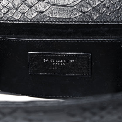 Saint Laurent Snakeskin Medium Classic Monogram Kate Tassel Satchel Black 5 of 7