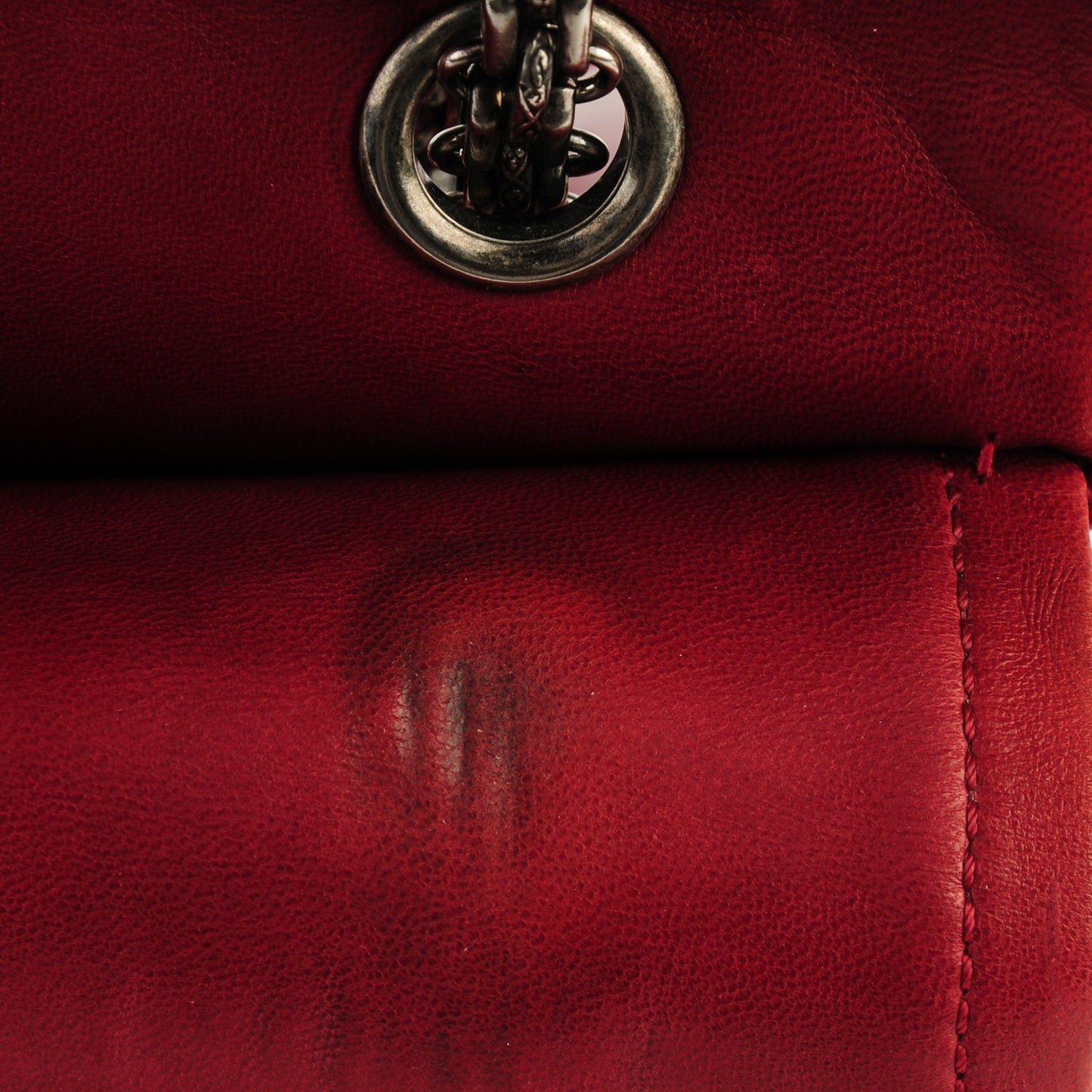 Distressed Patent Quilted 2.55 Reissue 227 Flap Red