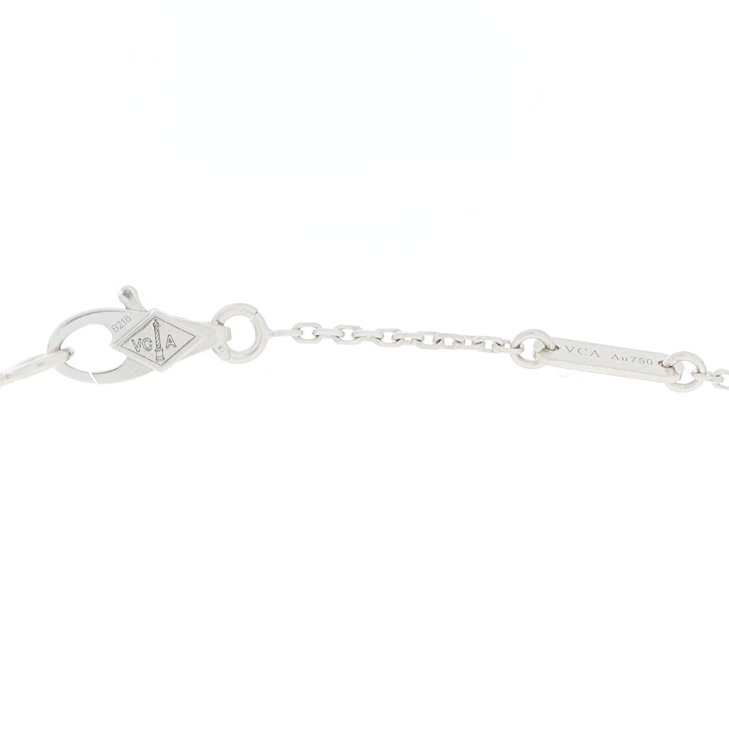 18K White Gold Diamond Sweet Alhambra Pendant Necklace