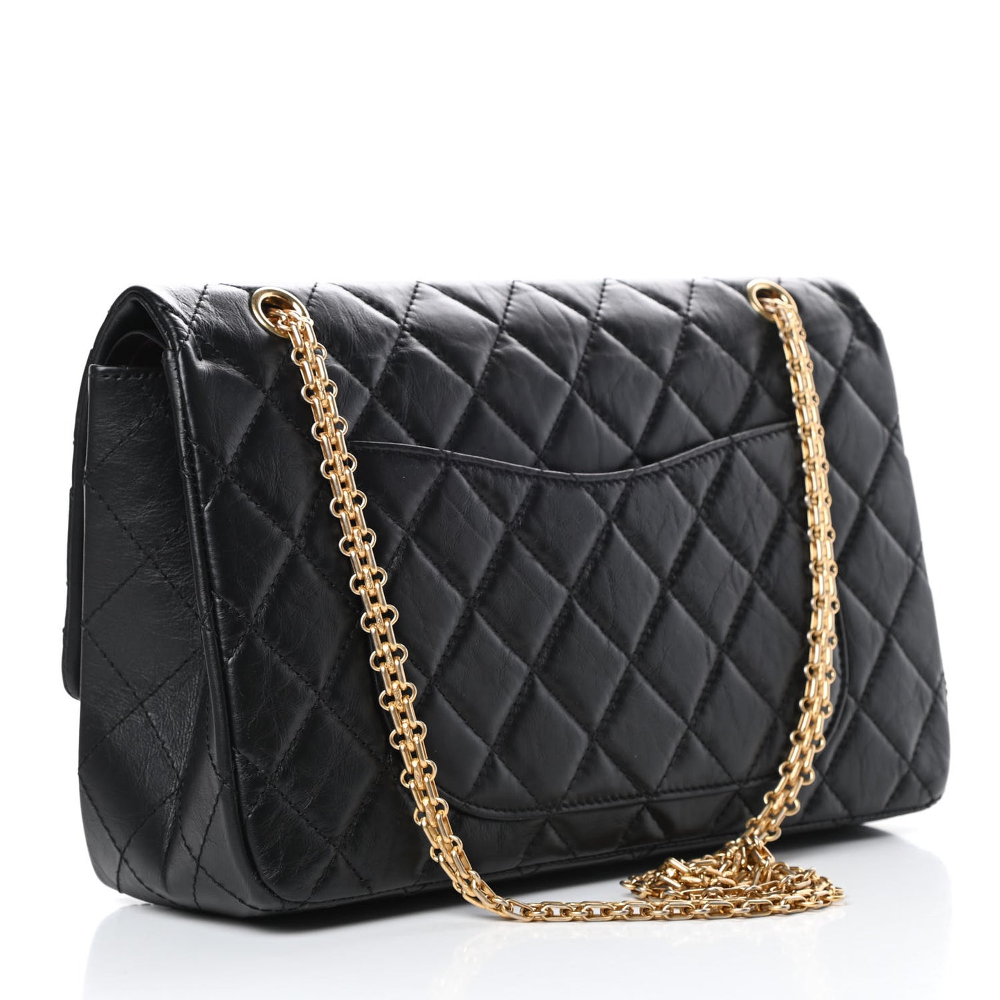 Aged Calfskin Quilted 2.55 Reissue 227 Flap Black