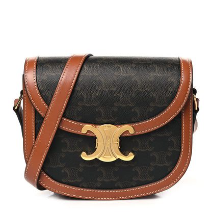 Celine Canvas Calfskin Triomphe Teen Besace Tan 1 of 10
