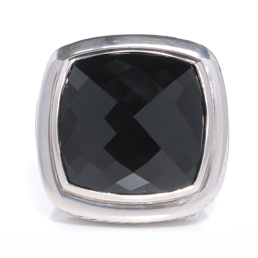Sterling Silver Black Onyx 20mm Albion Statement Ring 54 7
