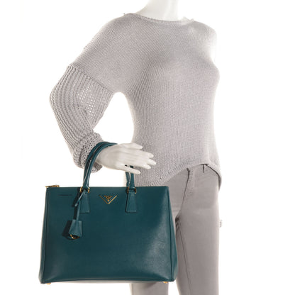 Prada Saffiano Lux Large Double Zip Tote Ottanio 2 of 11