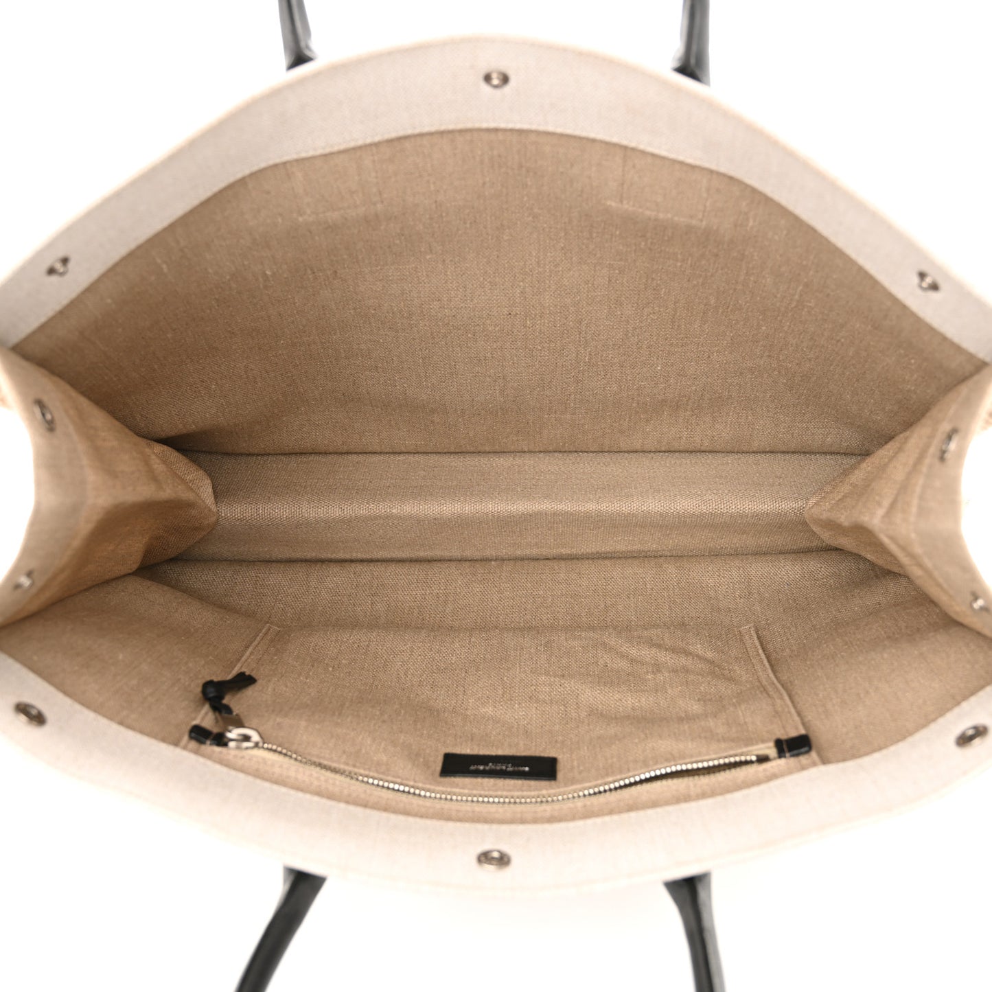 Linen Calfskin Rive Gauche Tote Optic White