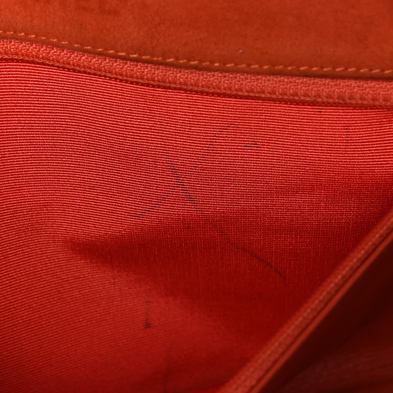 Chanel Suede Square Double Stitch Flap Orange 15 of 17