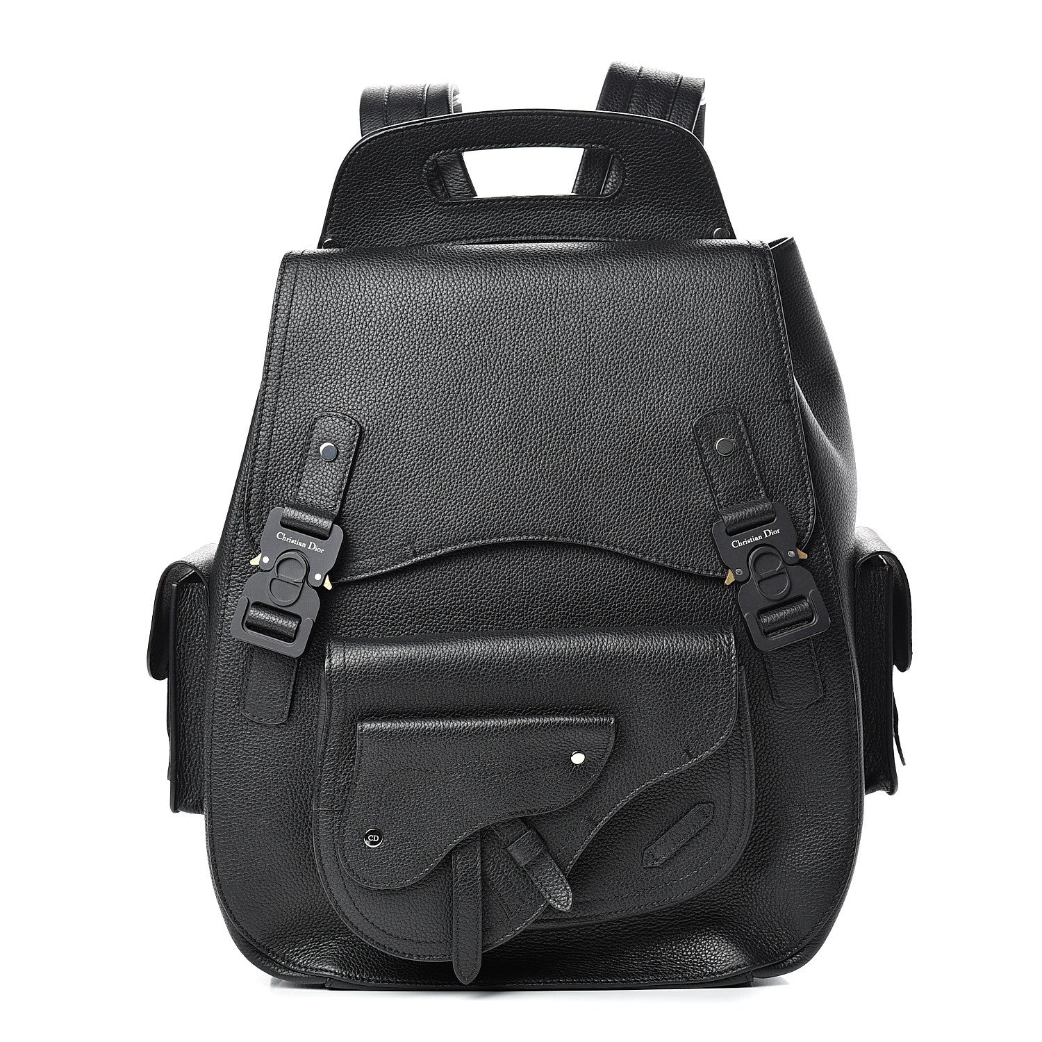 Christian Dior Grained Calfskin Saddle Backpack Black 1 of 10