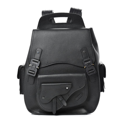 Christian Dior Grained Calfskin Saddle Backpack Black 1 of 10