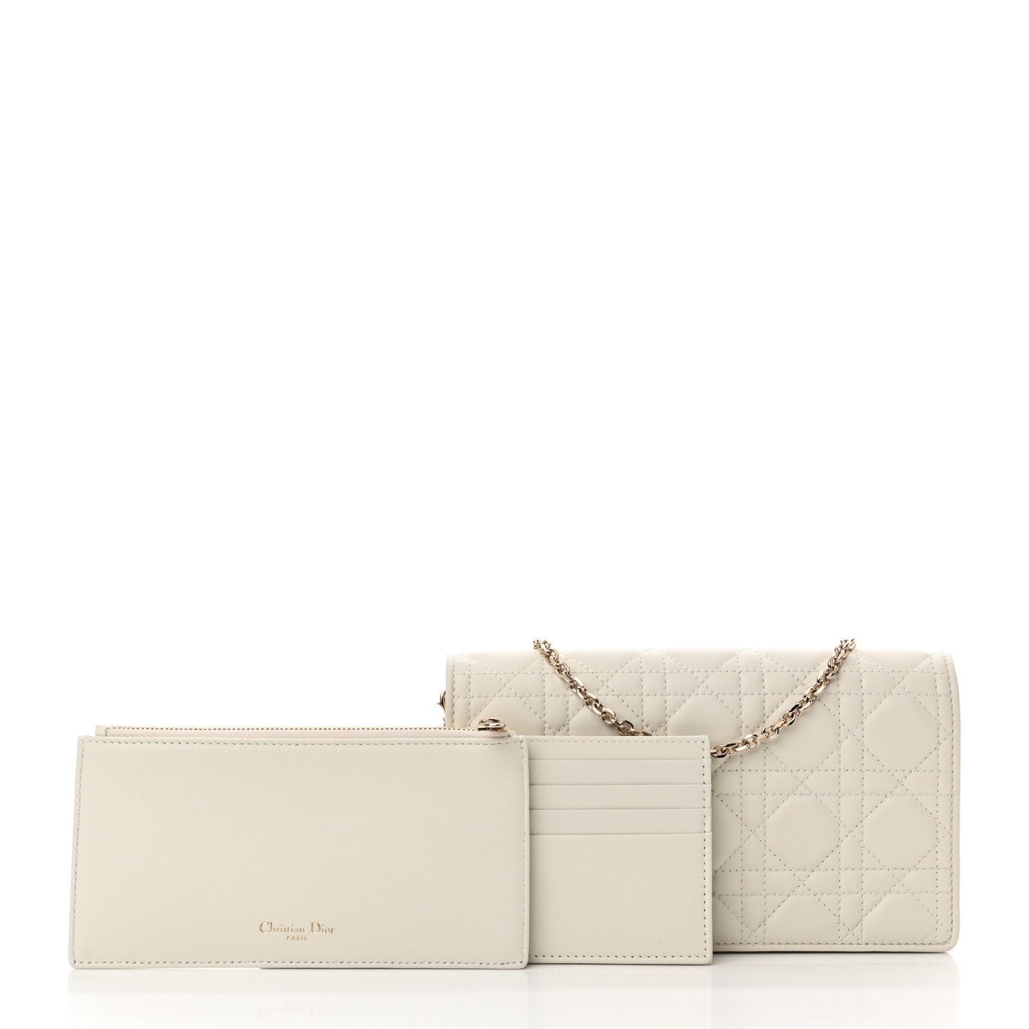 Christian Dior Lambskin Cannage Lady Dior Pouch Latte 3 of 11