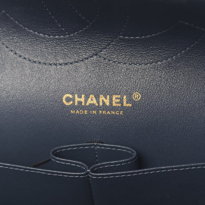 Chanel Iridescent Caviar Quilted Jumbo Double Flap Dark Blue 6 of 12
