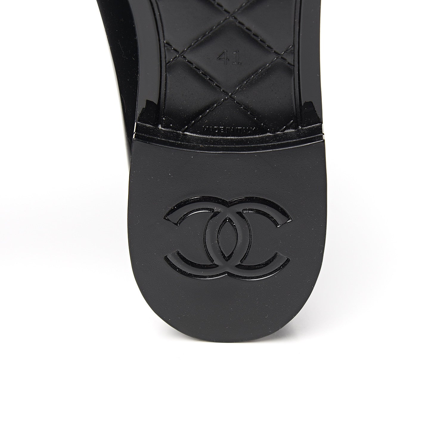 Chanel Rubber Rain Boots 41 Black 6 of 10