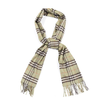 Burberry Cashmere Vintage Check Scarf Pale Powder Green 1 of 4