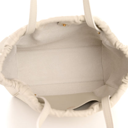 Celine Calfskin Cuir Small Triomphe Cabas Drawstring White 5 of 12