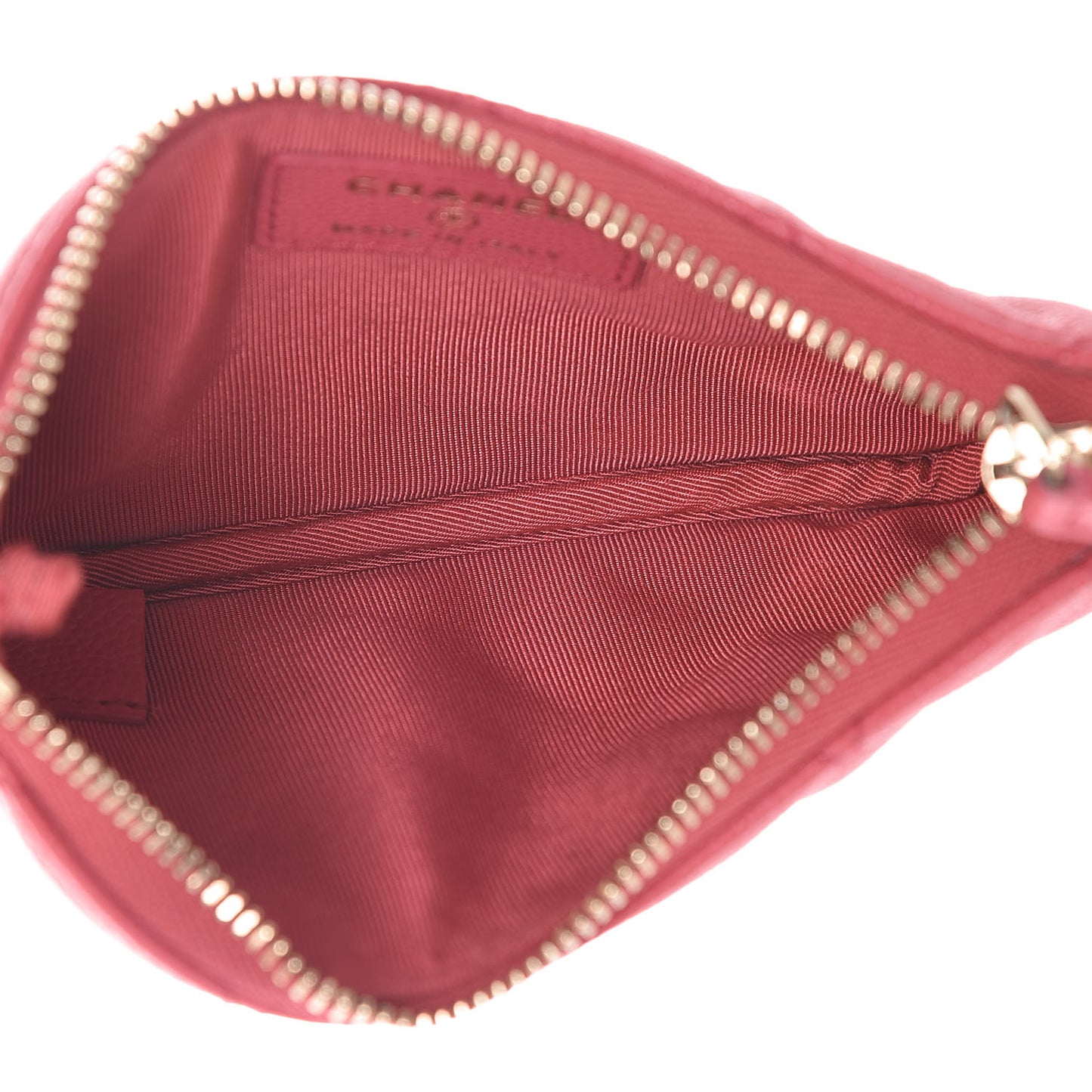 Caviar Quilted Small Cosmetic Case Dark Pink