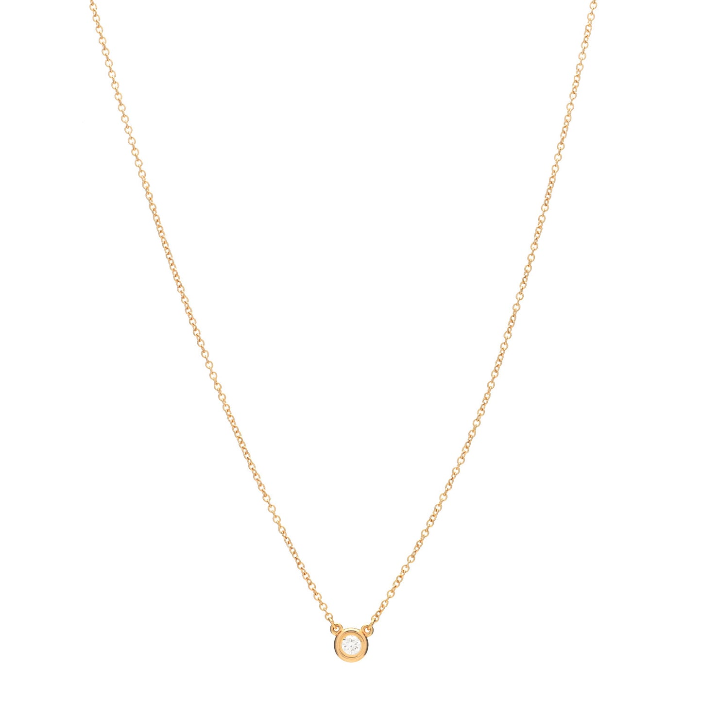 18K Rose Gold Diamond .10ct Elsa Peretti Diamonds by the Yard Pendant Necklace