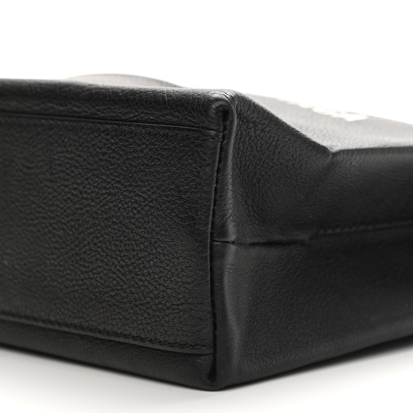 Calfskin Logo XXS Shopping Tote Black