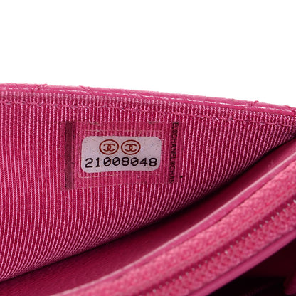 Chanel Caviar Quilted Wallet On Chain WOC Dark Pink 8 of 8