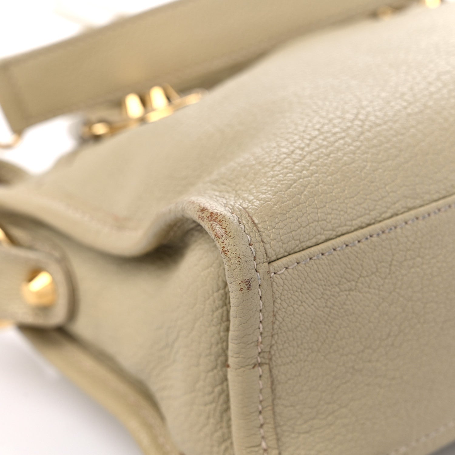 Balenciaga Chevre Gold Metallic Edge Hardware Mini City Beige Oryx 10 of 18