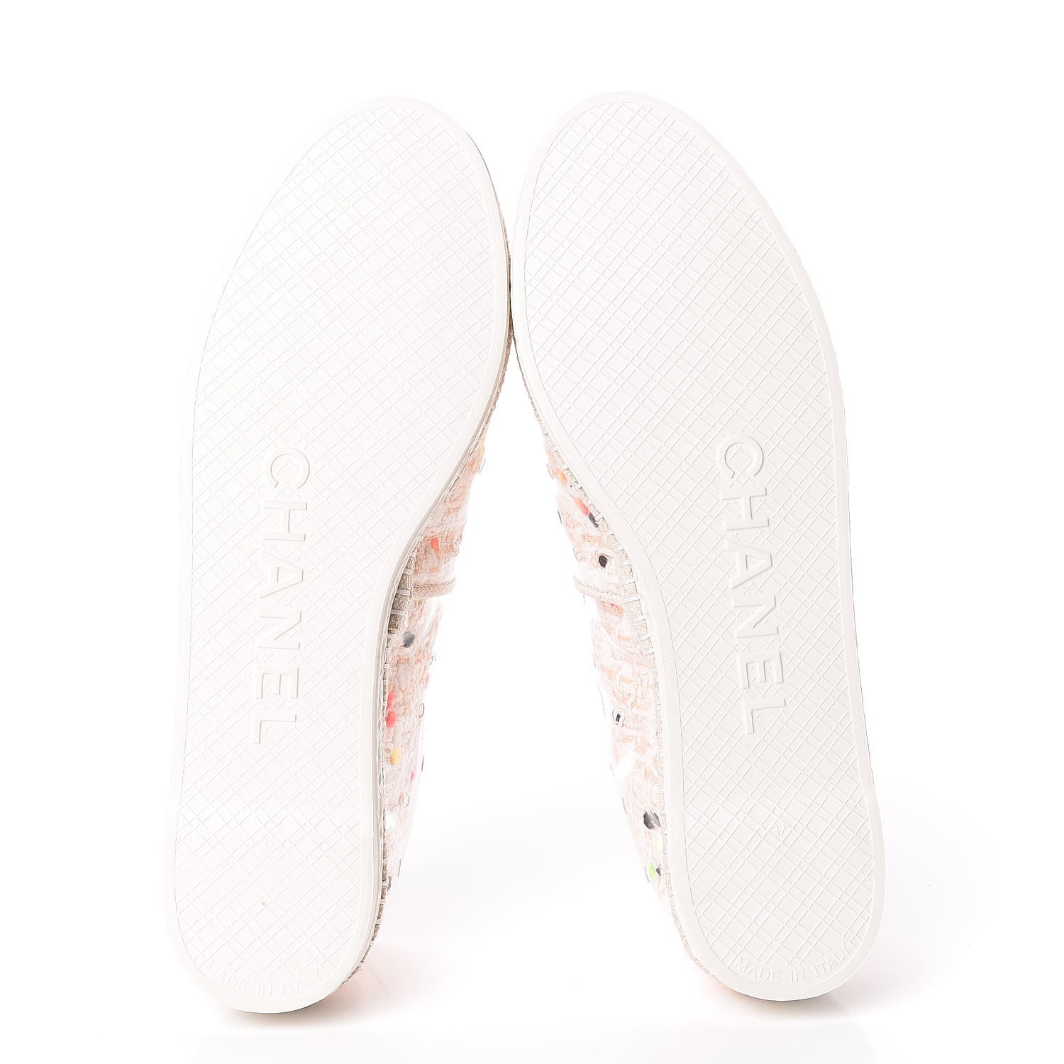 Chanel PVC Tweed CC Espadrilles 37 Coral White Transparent 5 of 9
