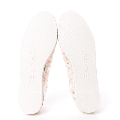 Chanel PVC Tweed CC Espadrilles 37 Coral White Transparent 5 of 9