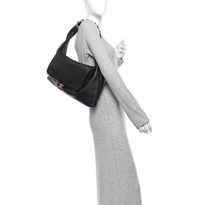 Chanel Shiny Calfskin Quilted Maxi Chain Hobo Black 2 of 13