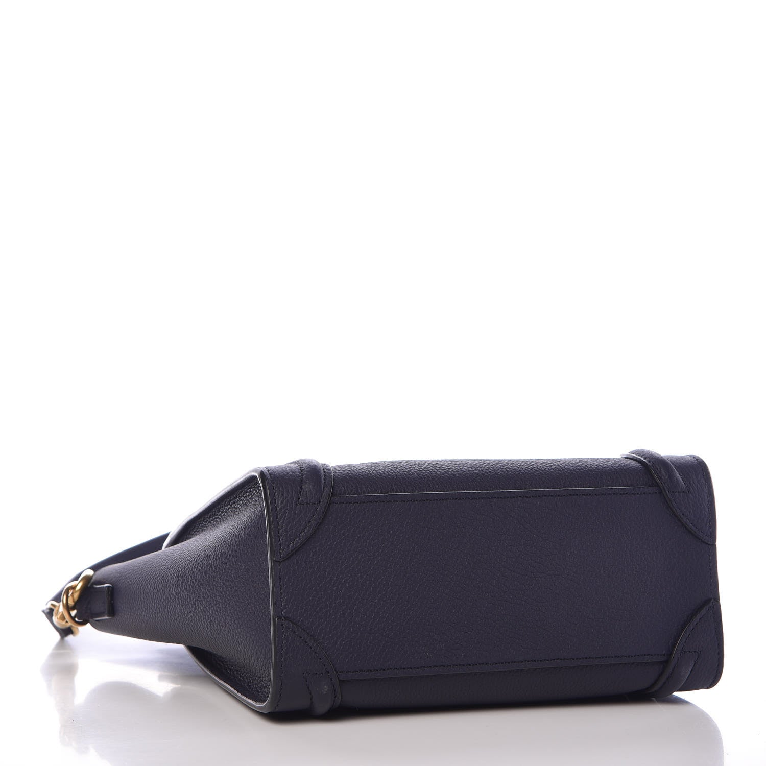 Celine Drummed Calfskin Nano Luggage Navy Blue 4 of 9