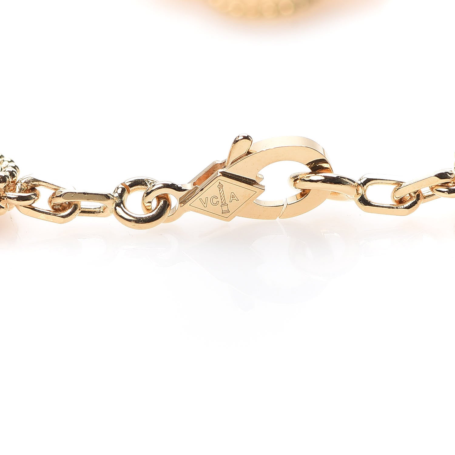 Van Cleef & Arpels 18K Yellow Gold 5 Motifs Guilloche Vintage Alhambra Bracelet 4 of 7