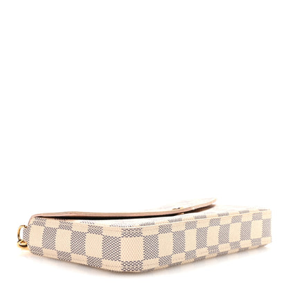 Louis Vuitton Damier Azur Pochette Felicie Chain Wallet Rose Ballerine 5 of 11
