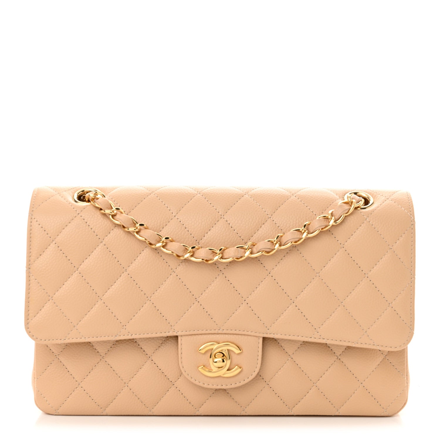 Chanel Caviar Quilted Medium Double Flap Beige 1 of 11