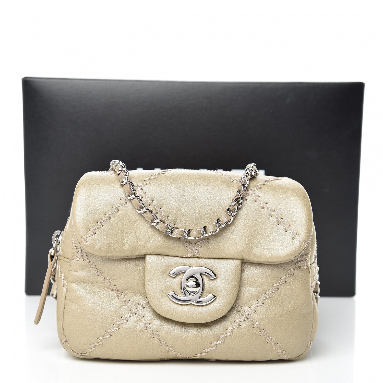Chanel Metallic Lambskin Stitched New Mini Flap Gold 13 of 13