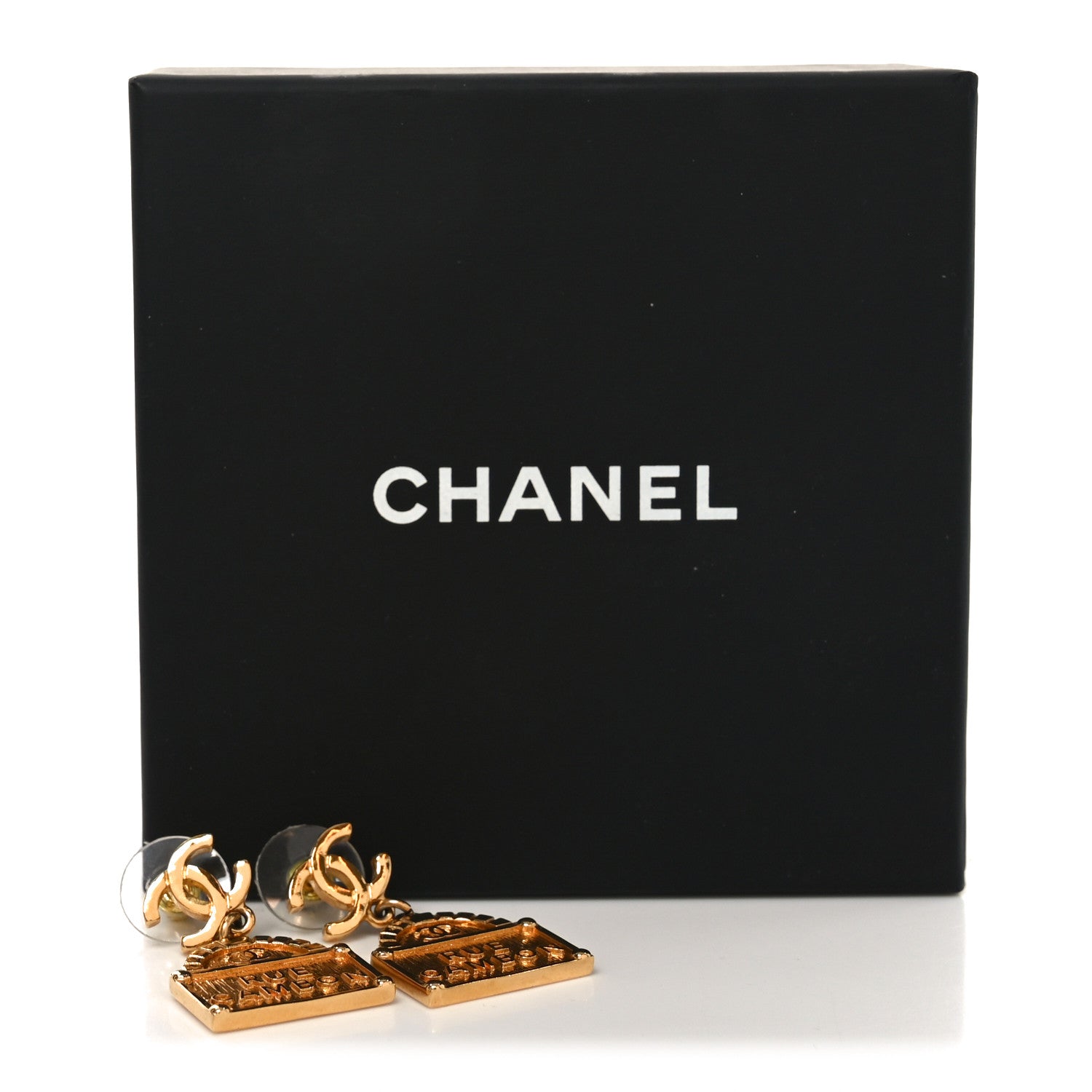 Chanel Metal CC Rue Cambon Drop Earrings Gold 5 of 5