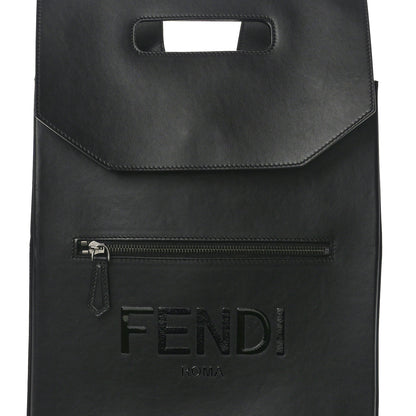 Fendi Vitello Grace Light Logo Fendi Pack Backpack Black 8 of 11