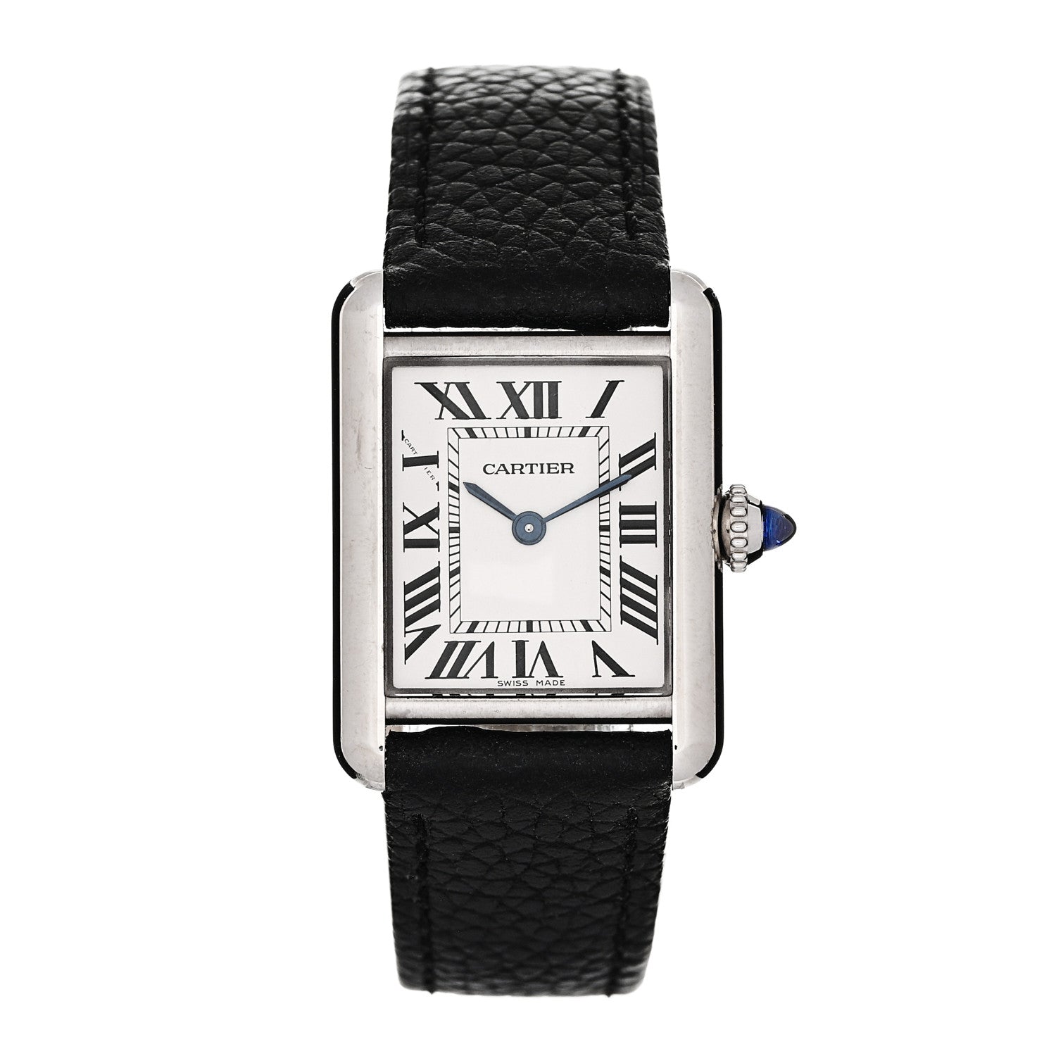 Cartier Stainless Steel Calfskin 22mm Must de Cartier Tank Quartz Watch 1 of 5
