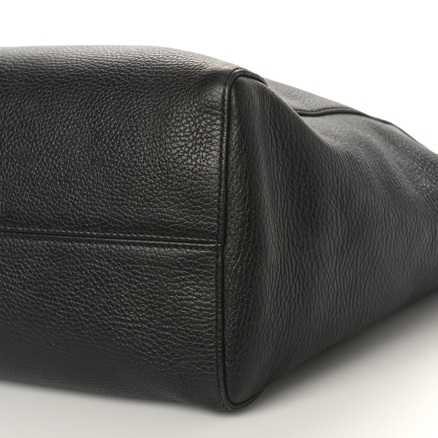 Pebbled Calfskin Medium Swing Tote Black