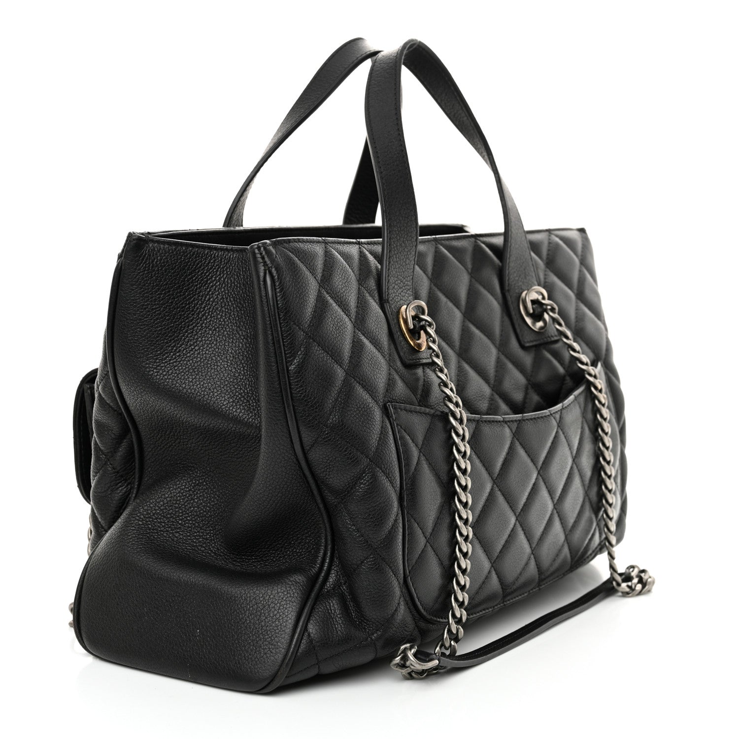 Chanel Caviar Quilted Large Casual Pocket Tote Black 3 of 12