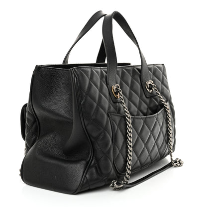 Chanel Caviar Quilted Large Casual Pocket Tote Black 3 of 12