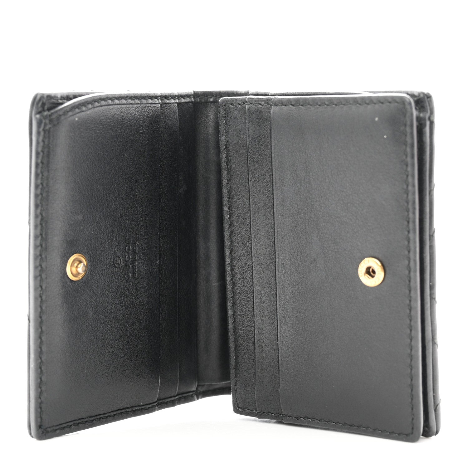 Gucci Calfskin Matelasse GG Marmont Card Case Wallet Black 5 of 8
