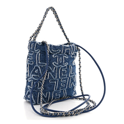 Chanel Denim Patchwork Quilted Mini Chanel 22 Blue 3 of 10