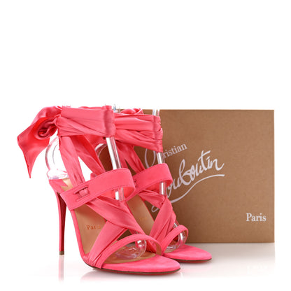 Christian Louboutin Crepe Foulard Cheville 100 Sandals 37.5 Magnifique 11 of 11